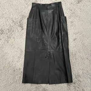 Vintage black leather skirt